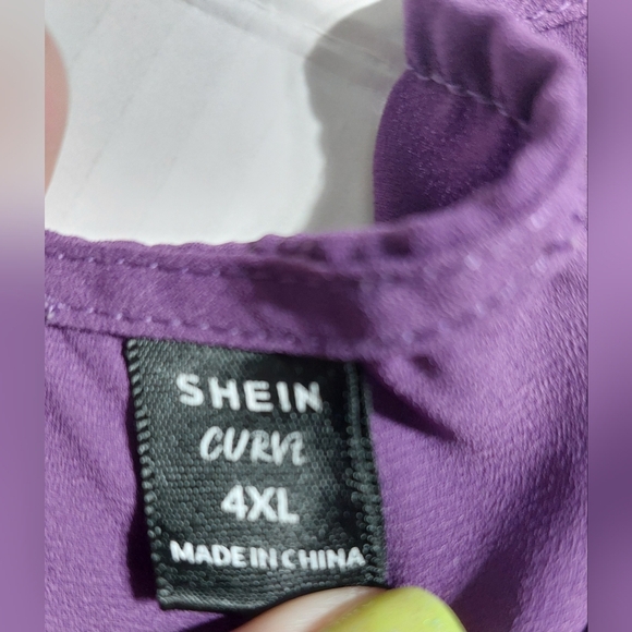 Women's T-Shirt Solid Split Sleeve Top T-Shirt for Women Purple 4XL - Picture 5 of 9